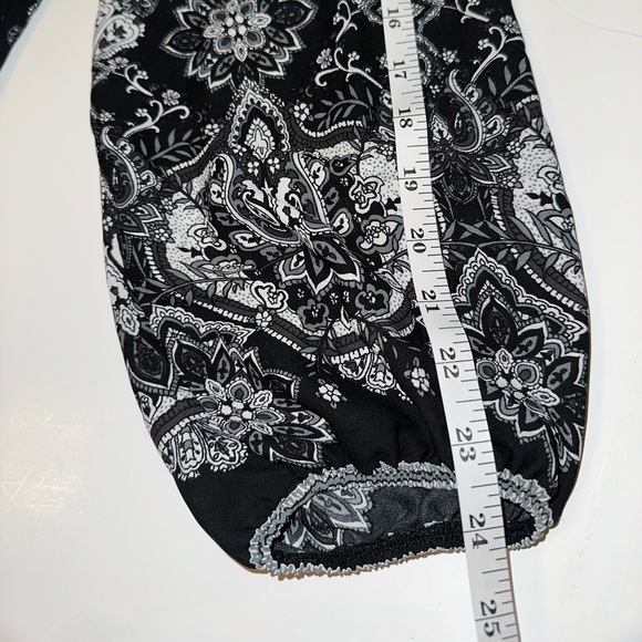 Fifth & Park Women’s Dress 1X Black White Boho Paisley Print Long Sleeve - Picture 9 of 11